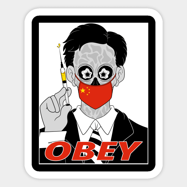 Obey Your Overlords Sticker by Kaotik Cow